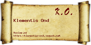 Klementis Ond névjegykártya